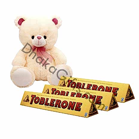 Small Cute Teddy Bear W/ Toblerone milk Chocolate