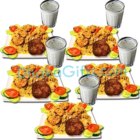 send kachchi biryani with zali kabab and borhani to dhaka