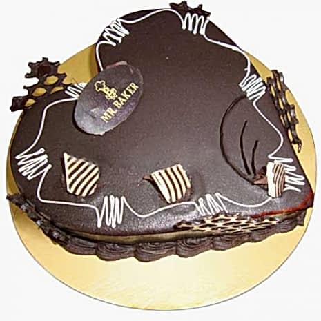 send mr.baker chocolate heart cake to dhaka