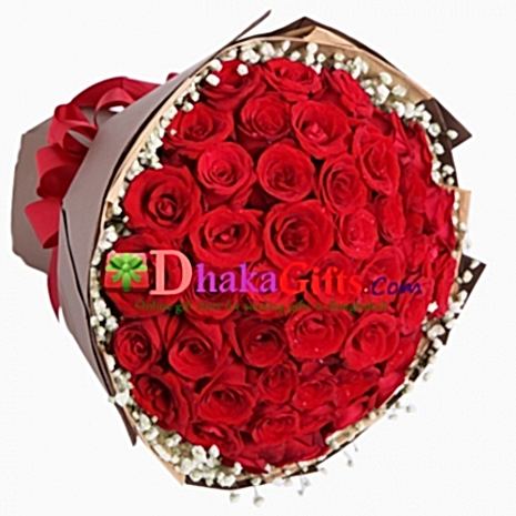 send red love - 36 red roses bouquet to dhaka