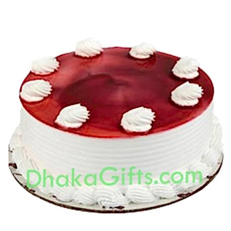 send hot half kg premium strawberry cake to dhaka