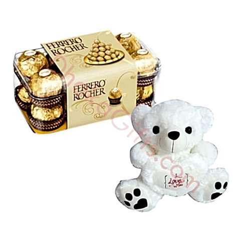 Small teddy bear With Ferrero Rocher Chocolate