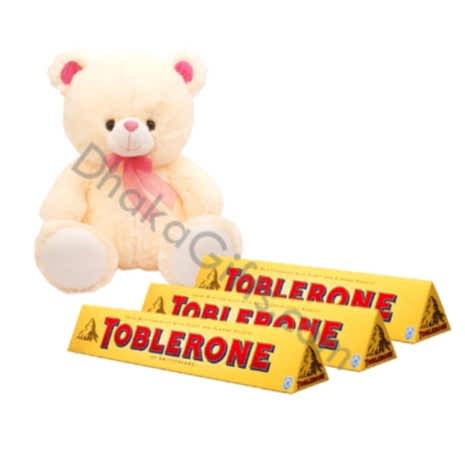 Small Cute Teddy Bear W/ Toblerone milk Chocolate