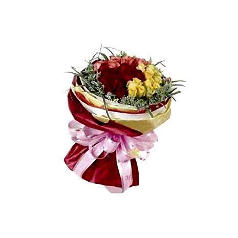 Send 24 Mixed Color Roses Bouquet to Dhaka in Bangladesh