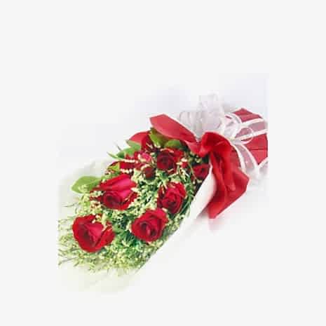 Send 6 Red Roses Bouquet with Seasonal Bloom to Dhaka in Bangladesh