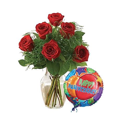 Send Premium Half Dozen Red Roses Anniversary to Dhaka in Bangladesh