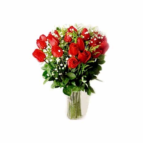 send 24 premium red roses with glass vase to dhaka in bangladesh