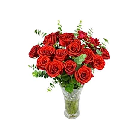 Send 24 Red Roses with Green leaves Fillers to Dhaka in Bangladesh