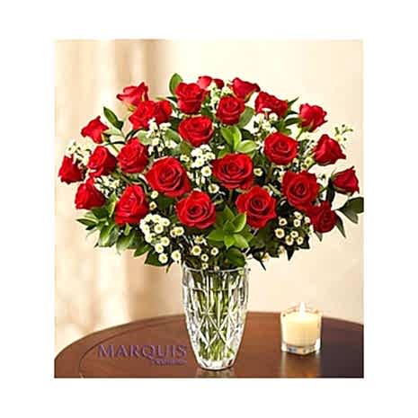 Send Beautiful Love 24 Red Roses with FREE vase to Dhaka in Bangladesh